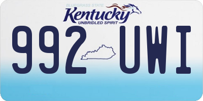KY license plate 992UWI