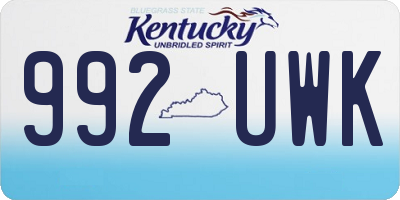 KY license plate 992UWK