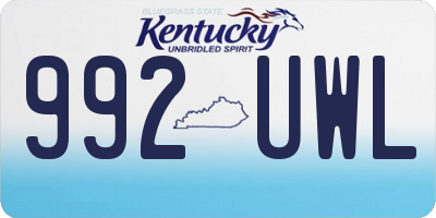 KY license plate 992UWL