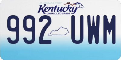KY license plate 992UWM