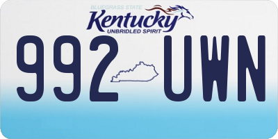 KY license plate 992UWN