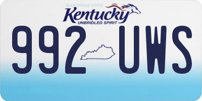 KY license plate 992UWS