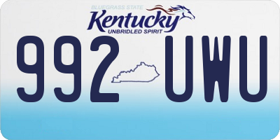 KY license plate 992UWU