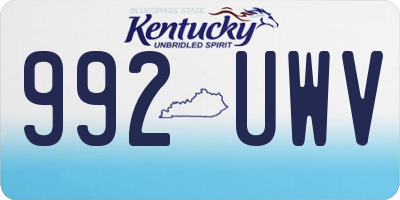 KY license plate 992UWV