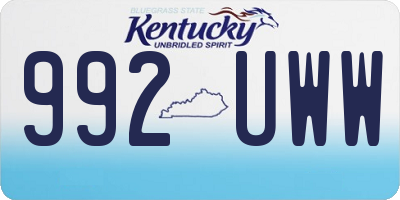 KY license plate 992UWW
