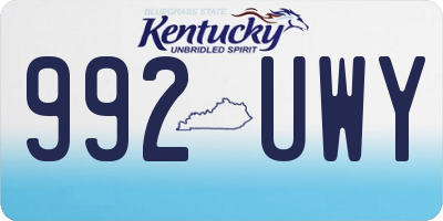 KY license plate 992UWY