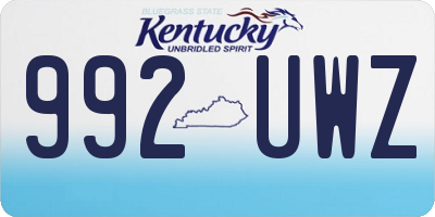 KY license plate 992UWZ