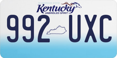KY license plate 992UXC