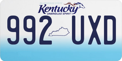 KY license plate 992UXD
