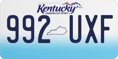 KY license plate 992UXF