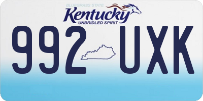 KY license plate 992UXK