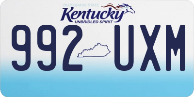 KY license plate 992UXM