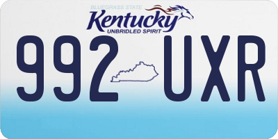 KY license plate 992UXR
