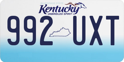 KY license plate 992UXT