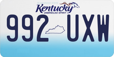 KY license plate 992UXW