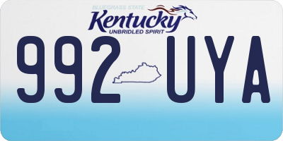 KY license plate 992UYA