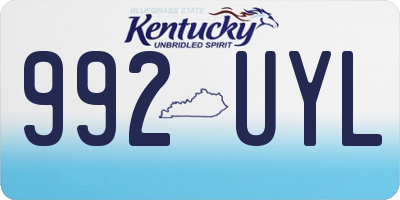 KY license plate 992UYL