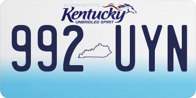 KY license plate 992UYN