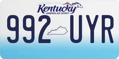 KY license plate 992UYR