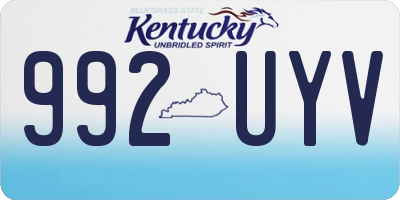 KY license plate 992UYV