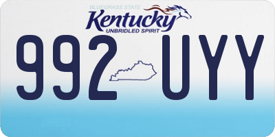 KY license plate 992UYY