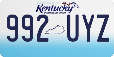 KY license plate 992UYZ