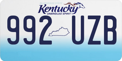 KY license plate 992UZB