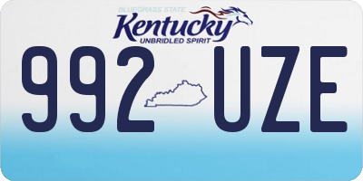 KY license plate 992UZE