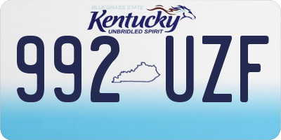 KY license plate 992UZF