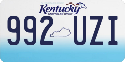 KY license plate 992UZI