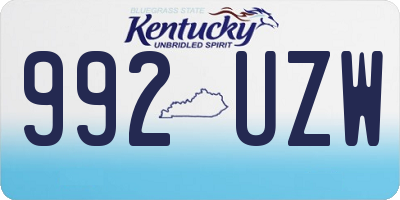 KY license plate 992UZW