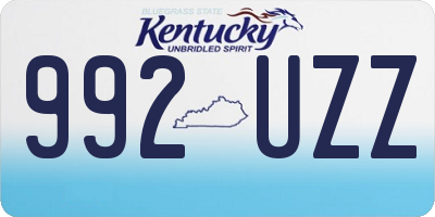 KY license plate 992UZZ