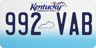 KY license plate 992VAB