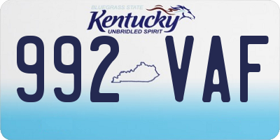 KY license plate 992VAF