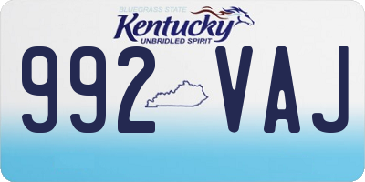 KY license plate 992VAJ