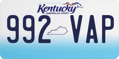 KY license plate 992VAP