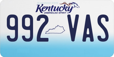KY license plate 992VAS