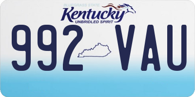KY license plate 992VAU