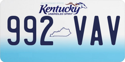 KY license plate 992VAV