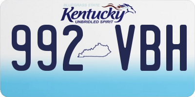KY license plate 992VBH