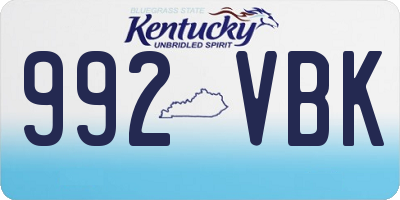 KY license plate 992VBK