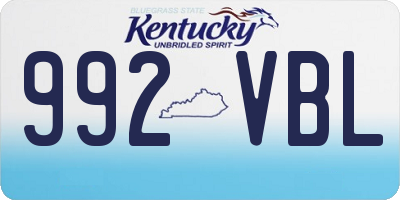 KY license plate 992VBL