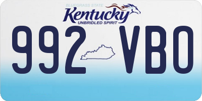 KY license plate 992VBO