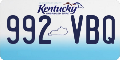 KY license plate 992VBQ