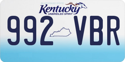 KY license plate 992VBR