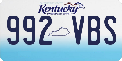 KY license plate 992VBS