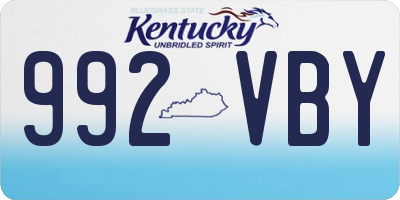 KY license plate 992VBY