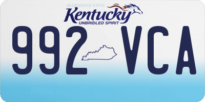 KY license plate 992VCA