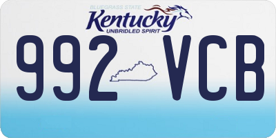 KY license plate 992VCB