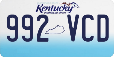 KY license plate 992VCD
